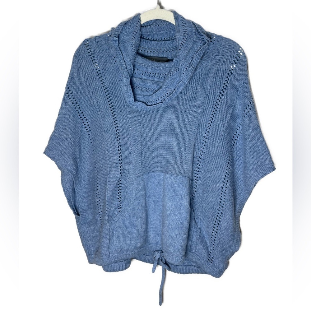 27 Miles Malibu Cowl-neck Cashmere Blend Crochete Poncho Sz XS/S